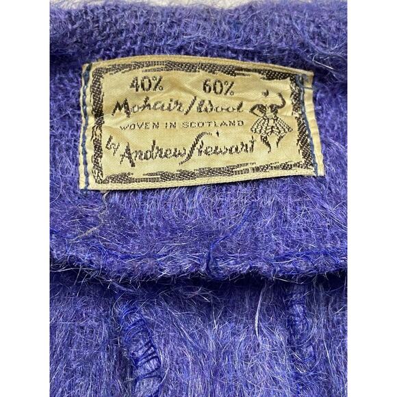 Vintage Women’s Open Front Mohair Wool Winter Coat Purple Coat by Andrew Stewart - Picture 4 of 6